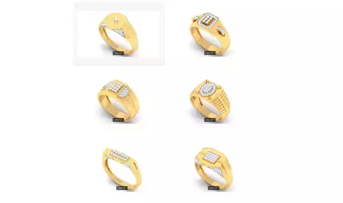 Pack of 6 Mens ring