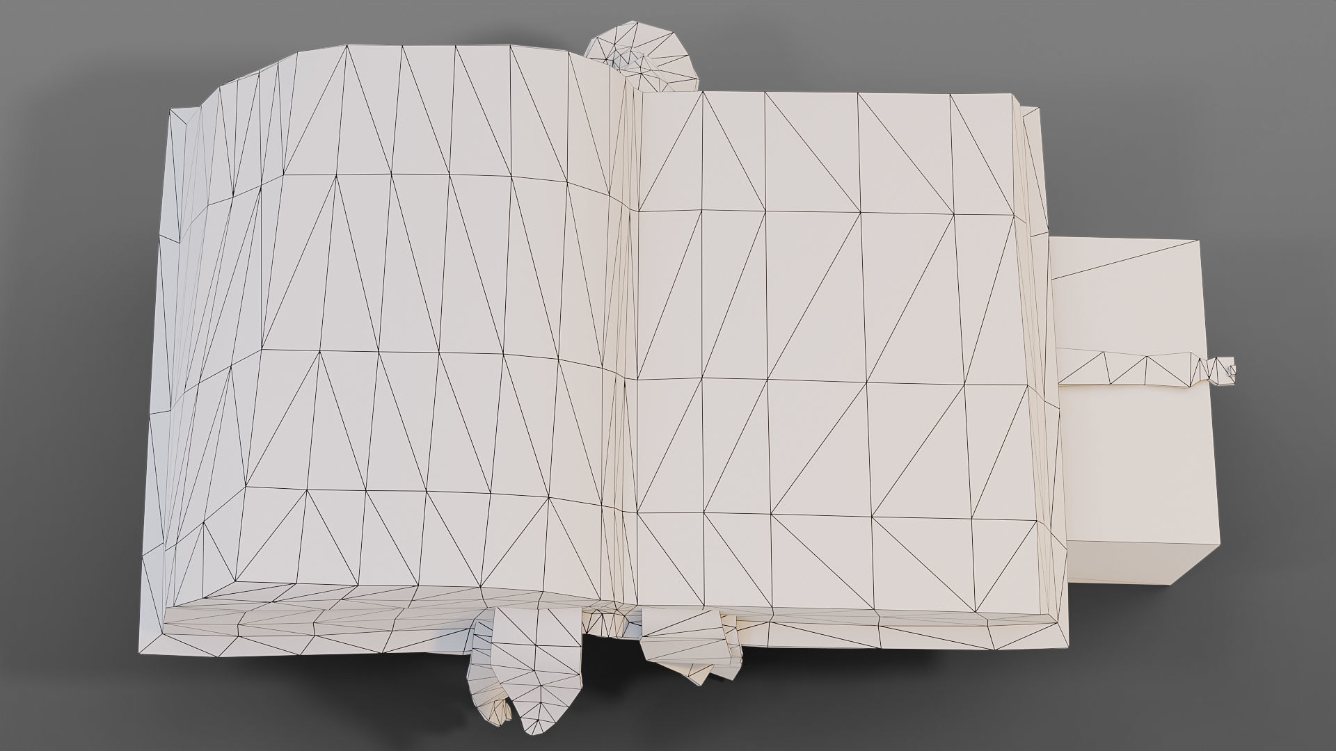 Big old book opened  Low-poly 3D model_6