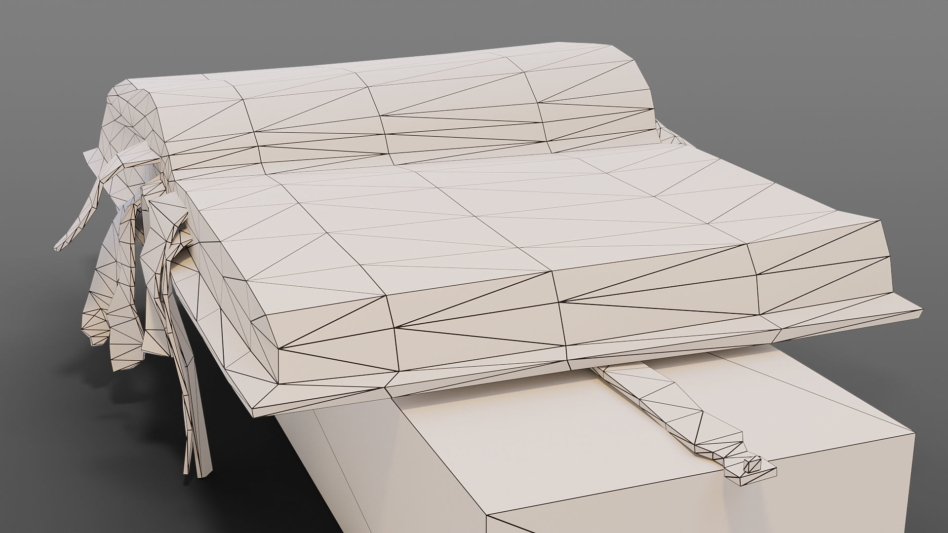 Big old book opened  Low-poly 3D model_9