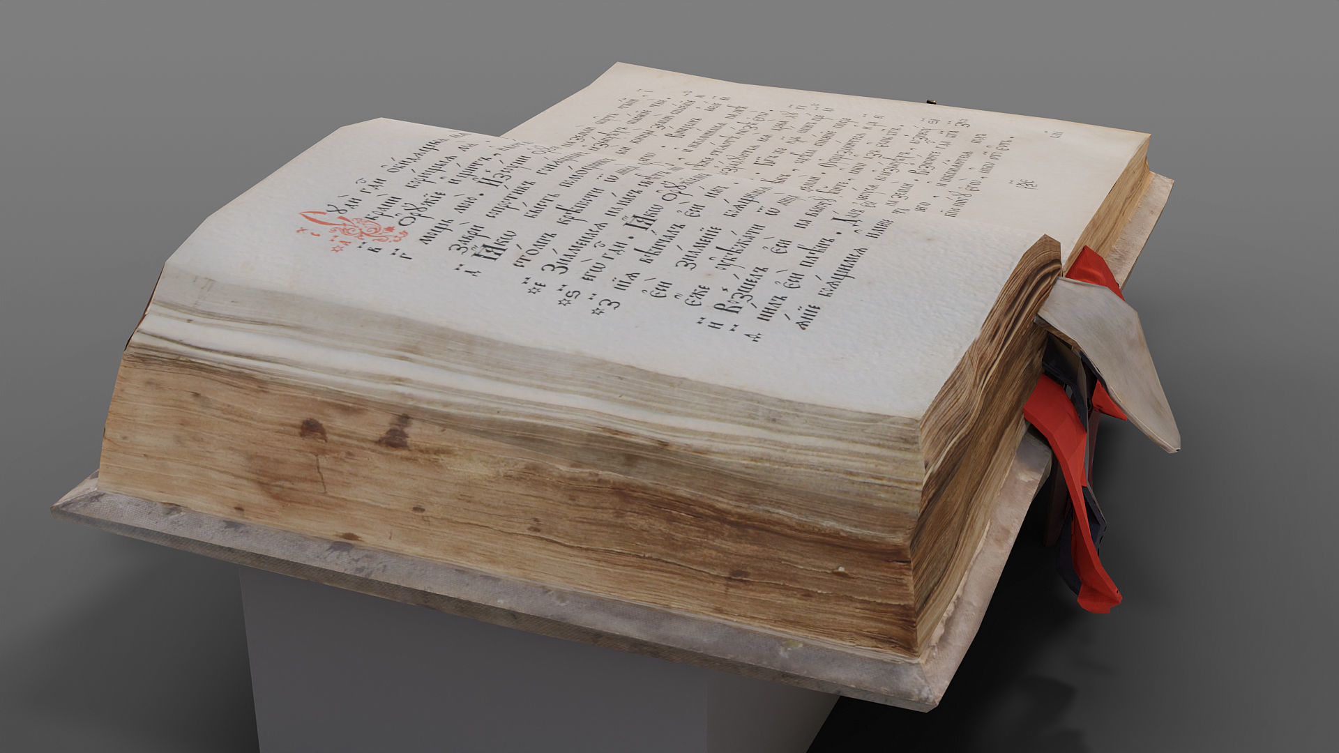 Big old book opened  Low-poly 3D model_3