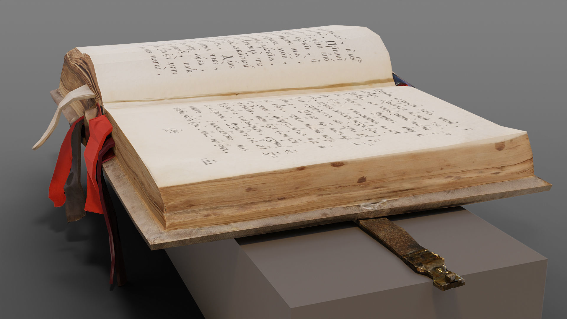 Big old book opened  Low-poly 3D model_4