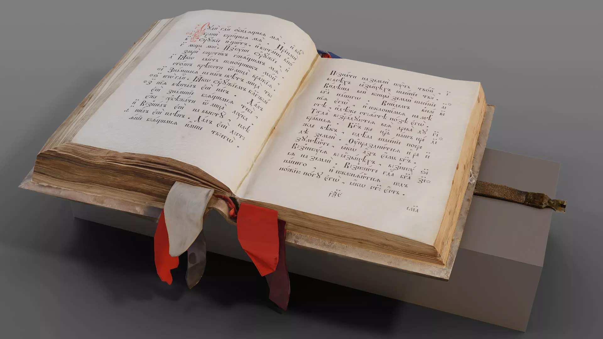 Big old book opened  Low-poly 3D model_0