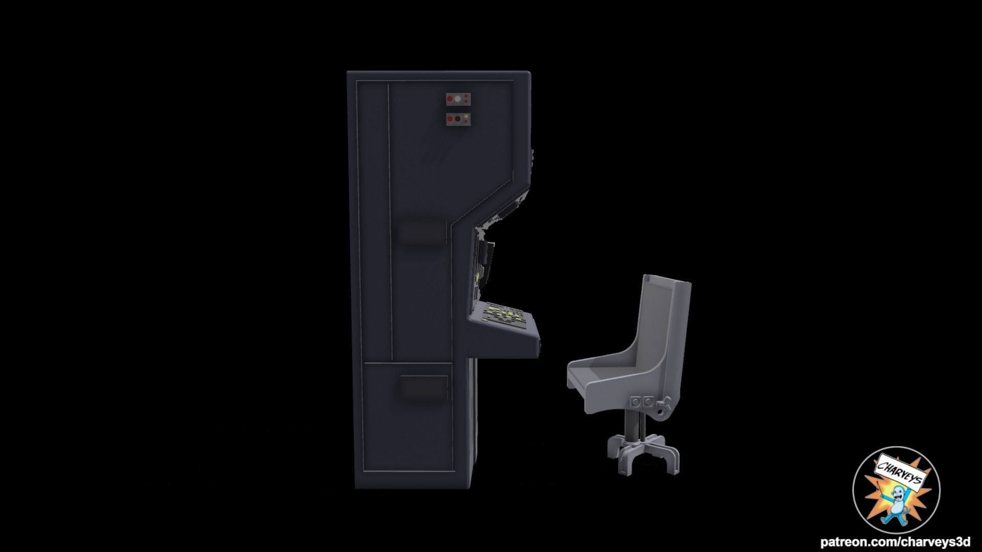 Star Wars Hoth Echo Base Computer and Chair for figure dioramas 3D print model_3