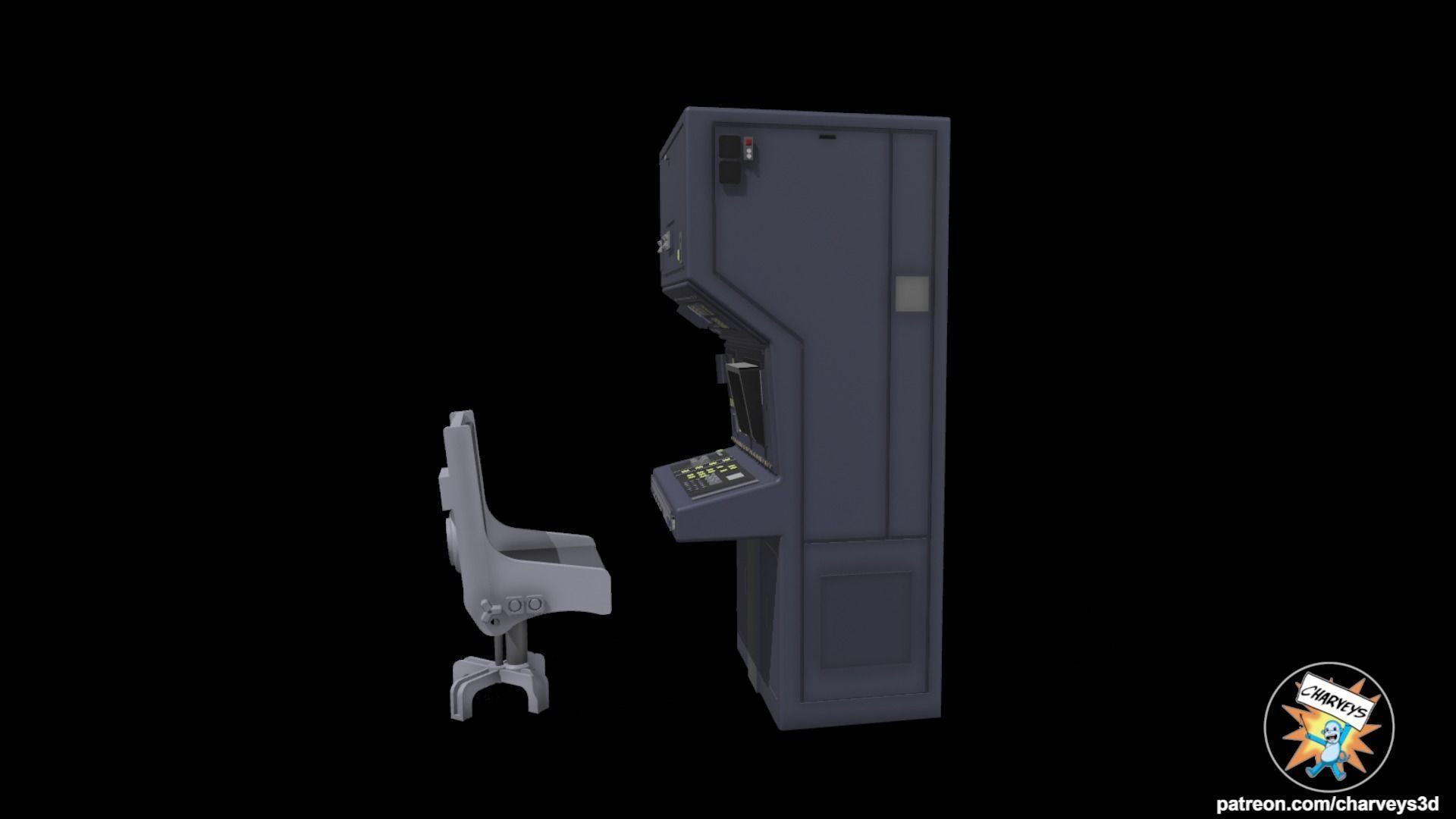 Star Wars Hoth Echo Base Computer and Chair for figure dioramas 3D print model_2