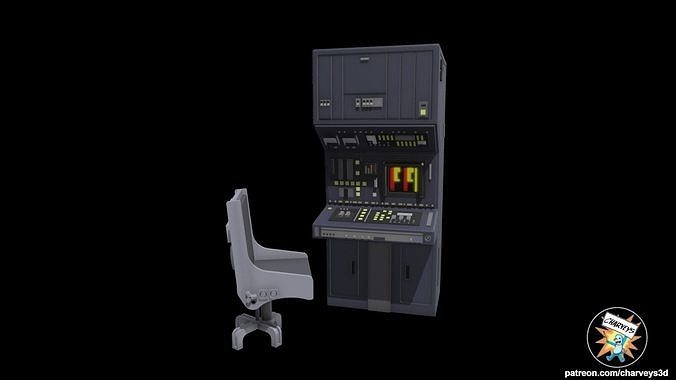 Star Wars Hoth Echo Base Computer and Chair for figure dioramas 3D print model