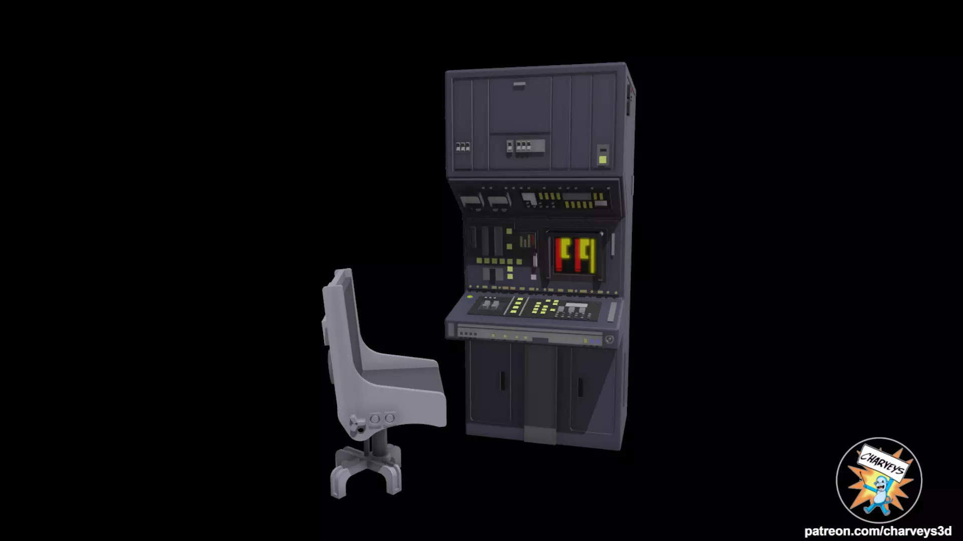 Star Wars Hoth Echo Base Computer and Chair for figure dioramas 3D print model_0