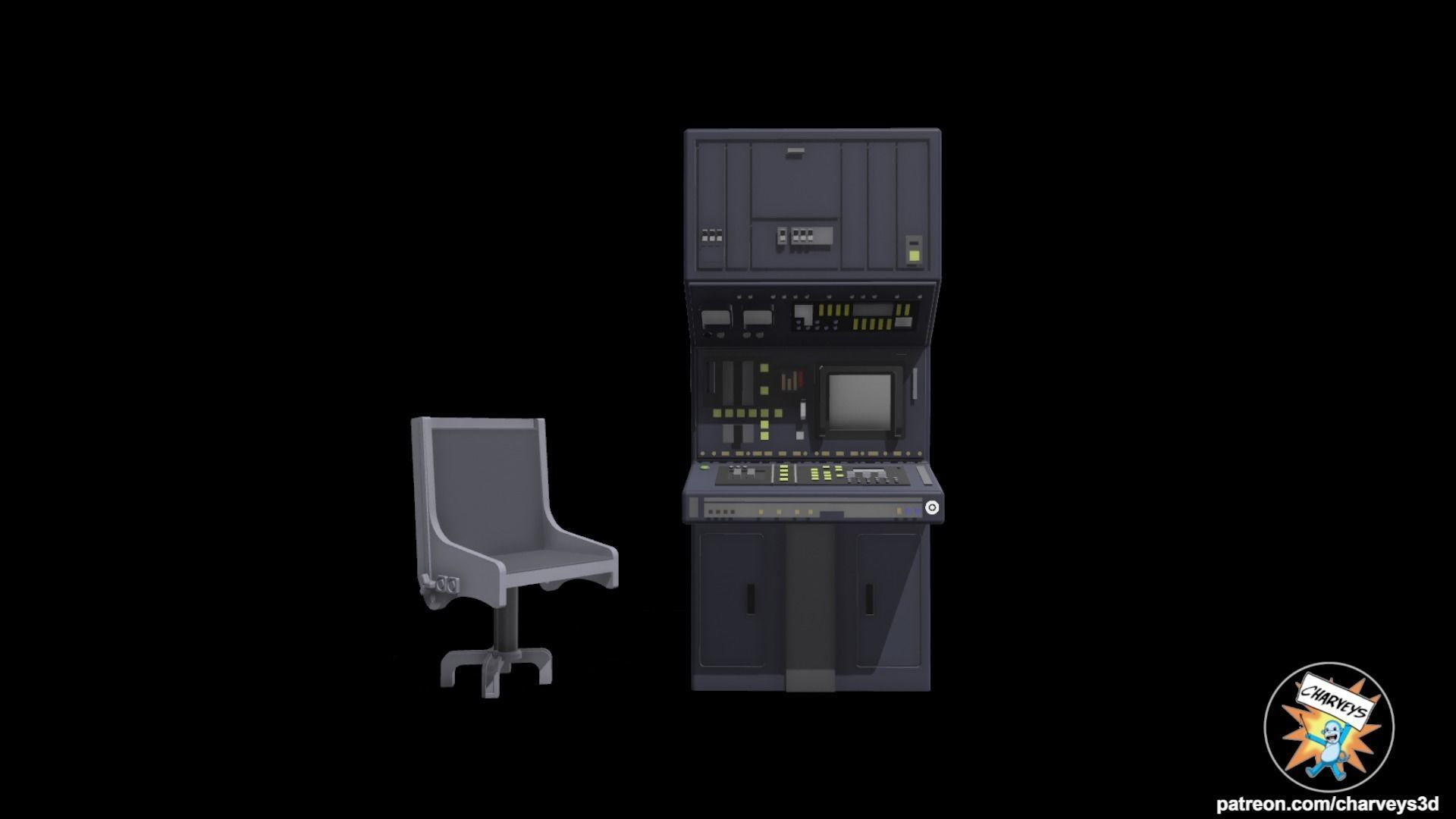 Star Wars Hoth Echo Base Computer and Chair for figure dioramas 3D print model_4