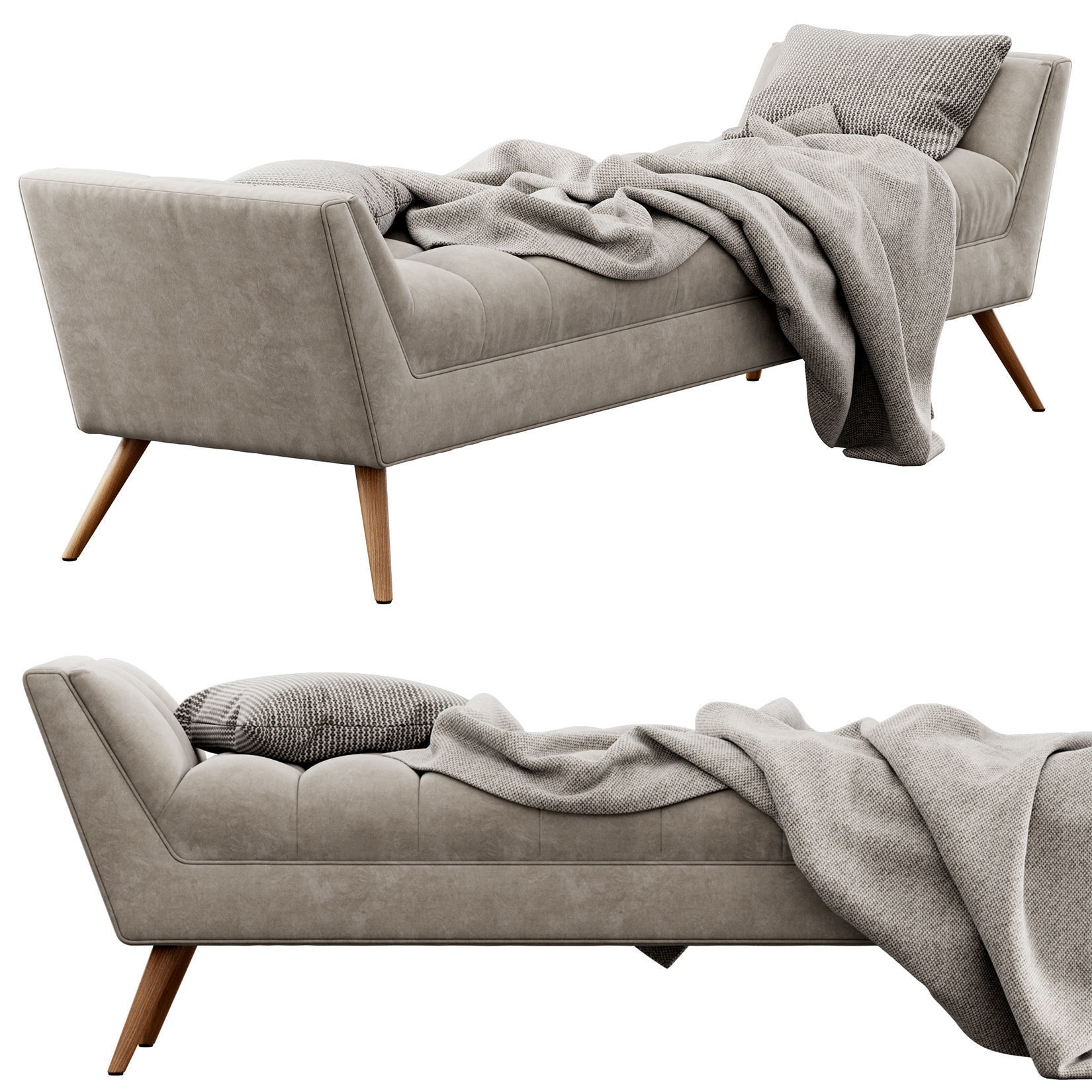 Fiske Upholstered Large Bench by Ivy Bronx 3D model_17