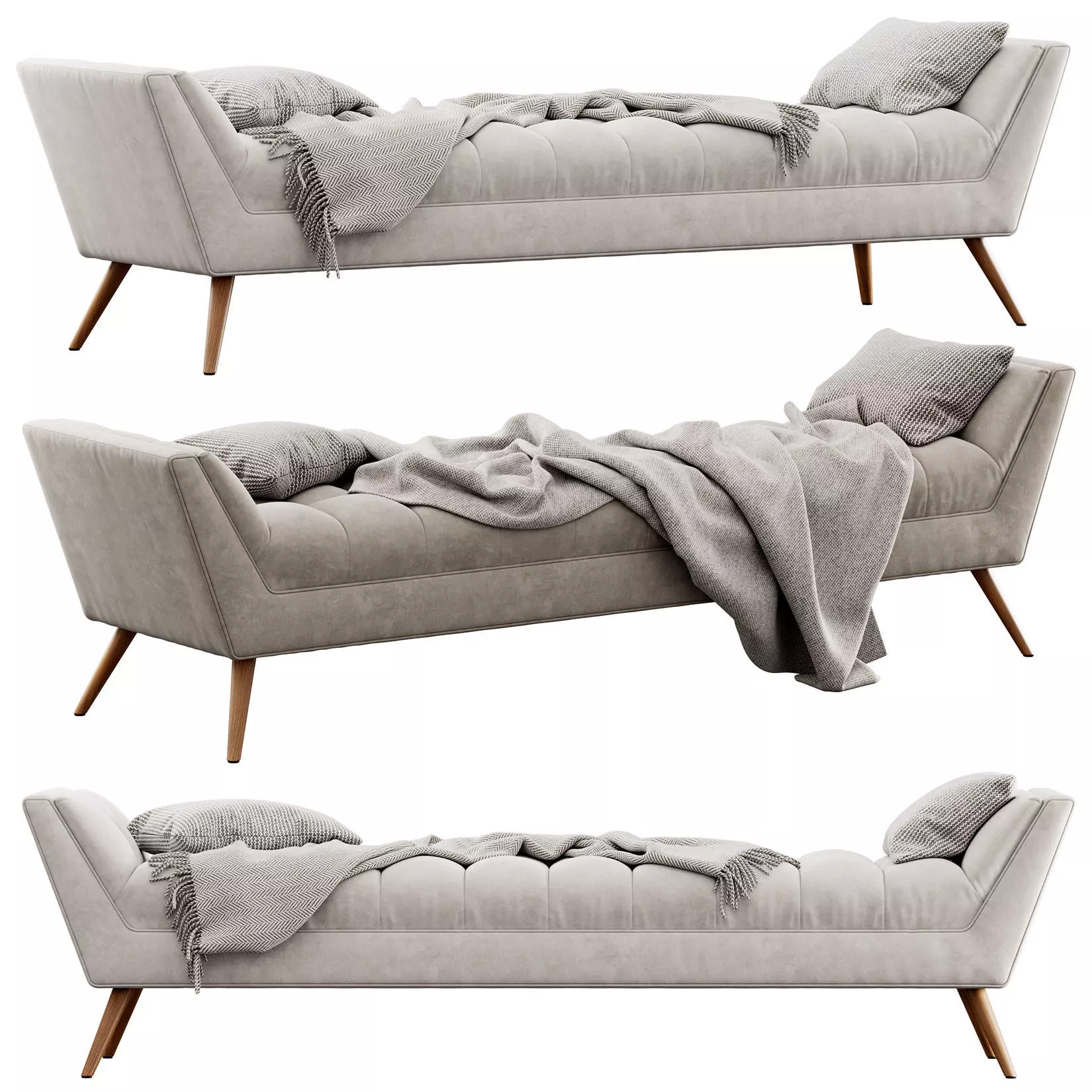 Fiske Upholstered Large Bench by Ivy Bronx 3D model_0