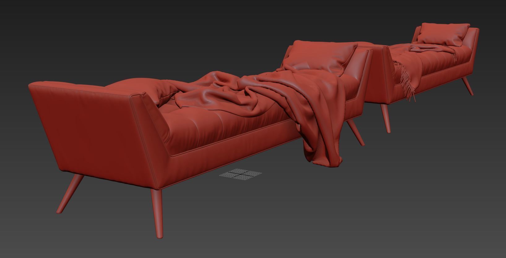 Fiske Upholstered Large Bench by Ivy Bronx 3D model_8