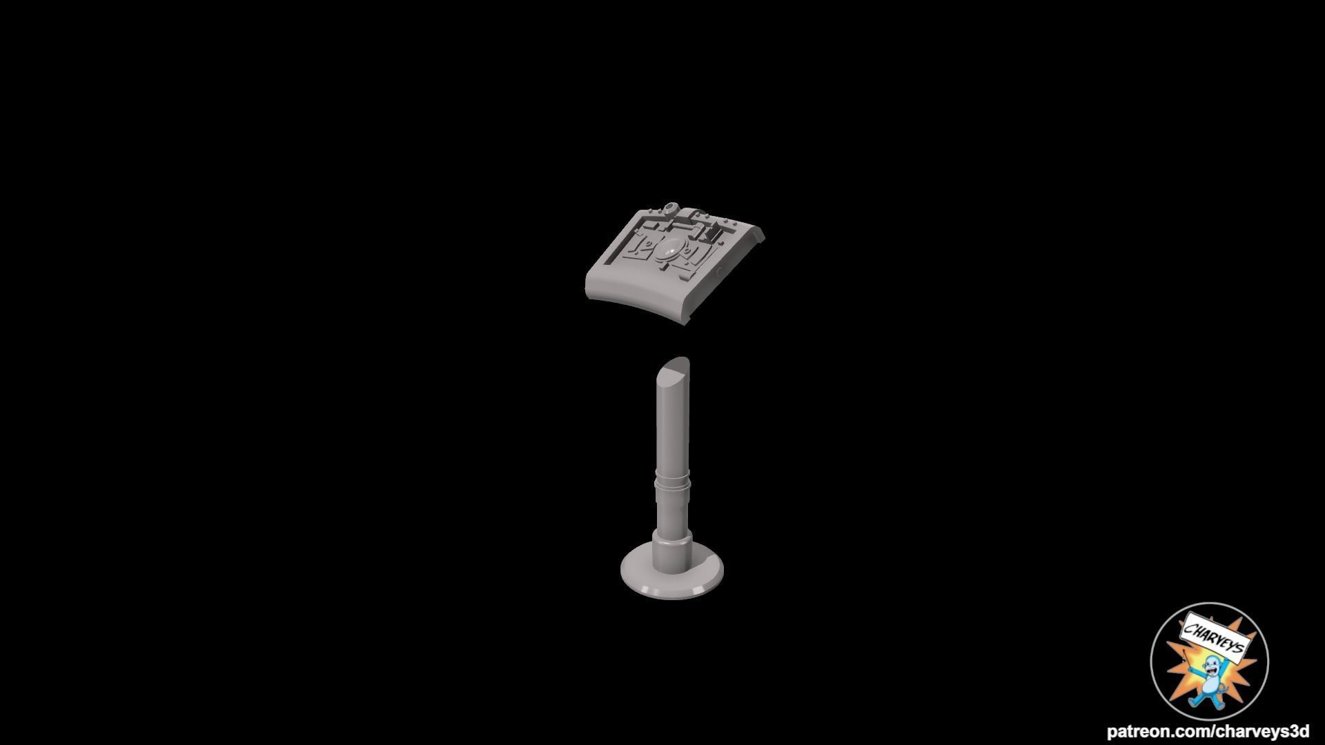 Star Wars Carbon Freeze Control Panel for 375 and 6 inch figures 3D print model_5