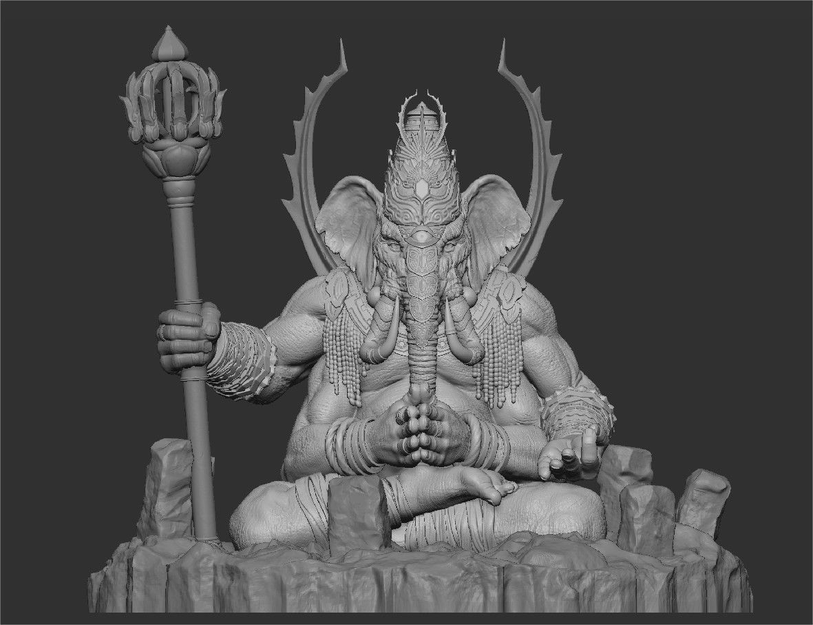 Ganesha 3D Print statue 3D print model_8
