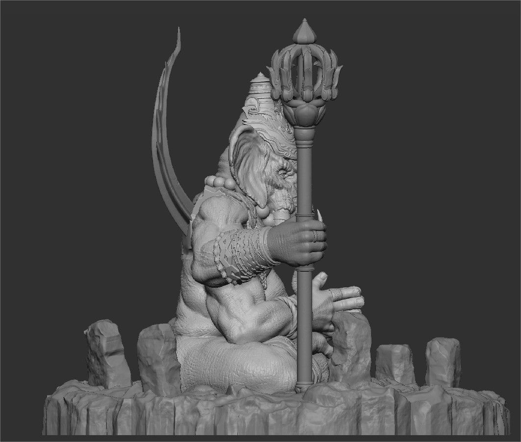 Ganesha 3D Print statue 3D print model_12
