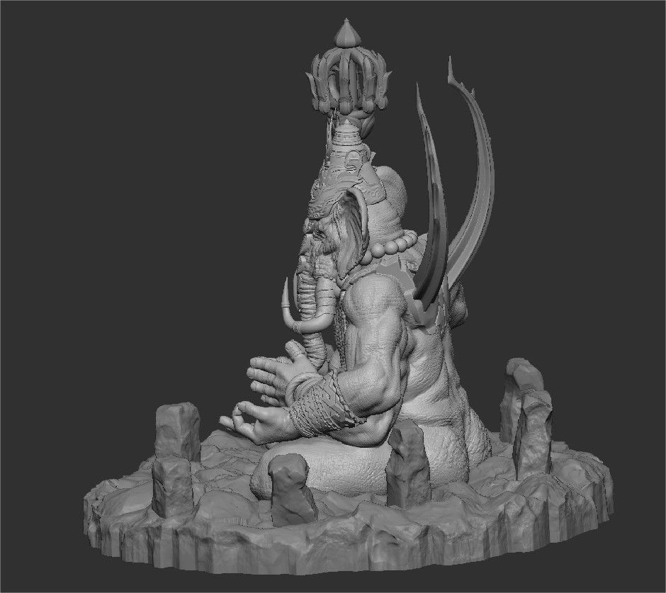 Ganesha 3D Print statue 3D print model_6