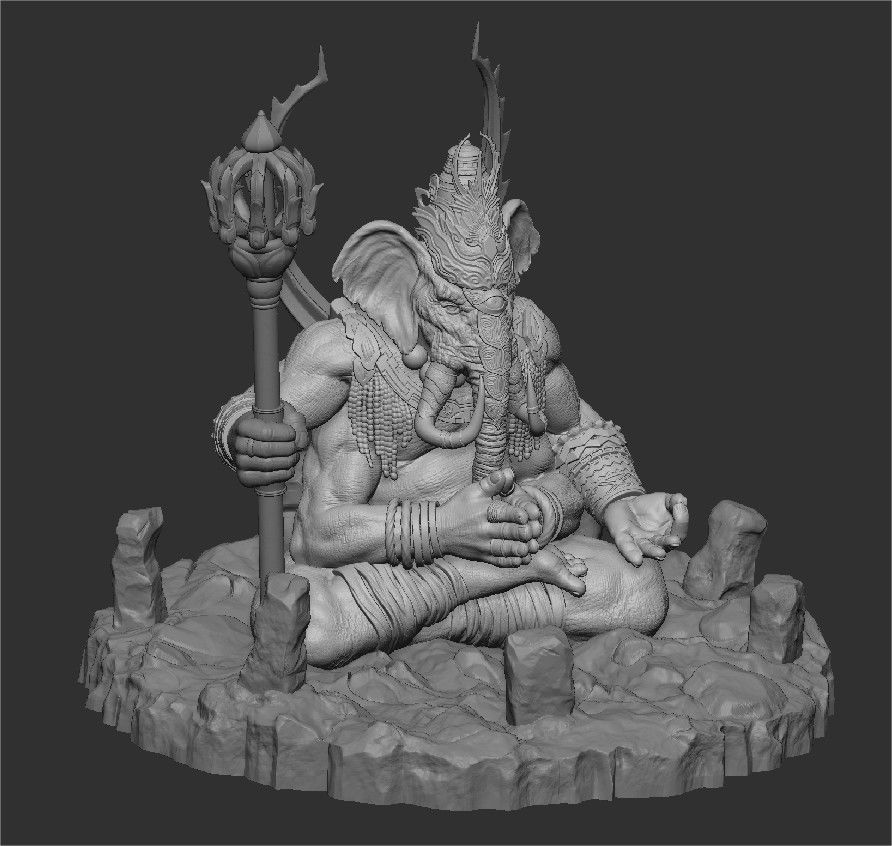 Ganesha 3D Print statue 3D print model_4