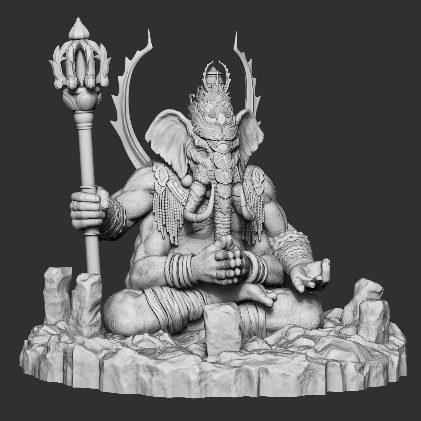 Ganesha 3D Print statue 3D print model_2