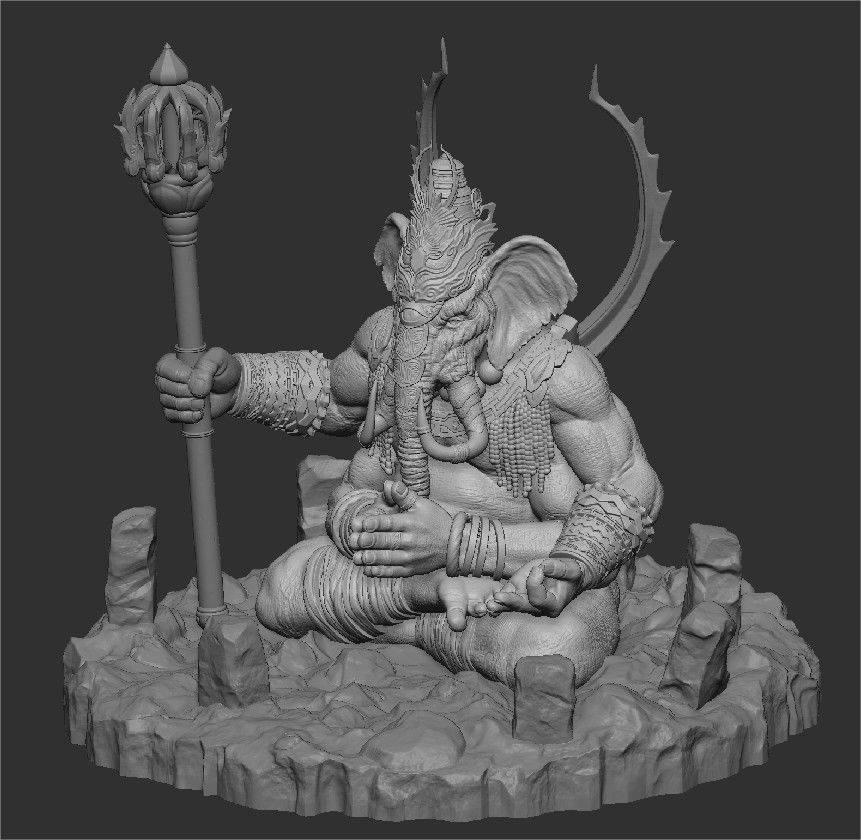 Ganesha 3D Print statue 3D print model_5
