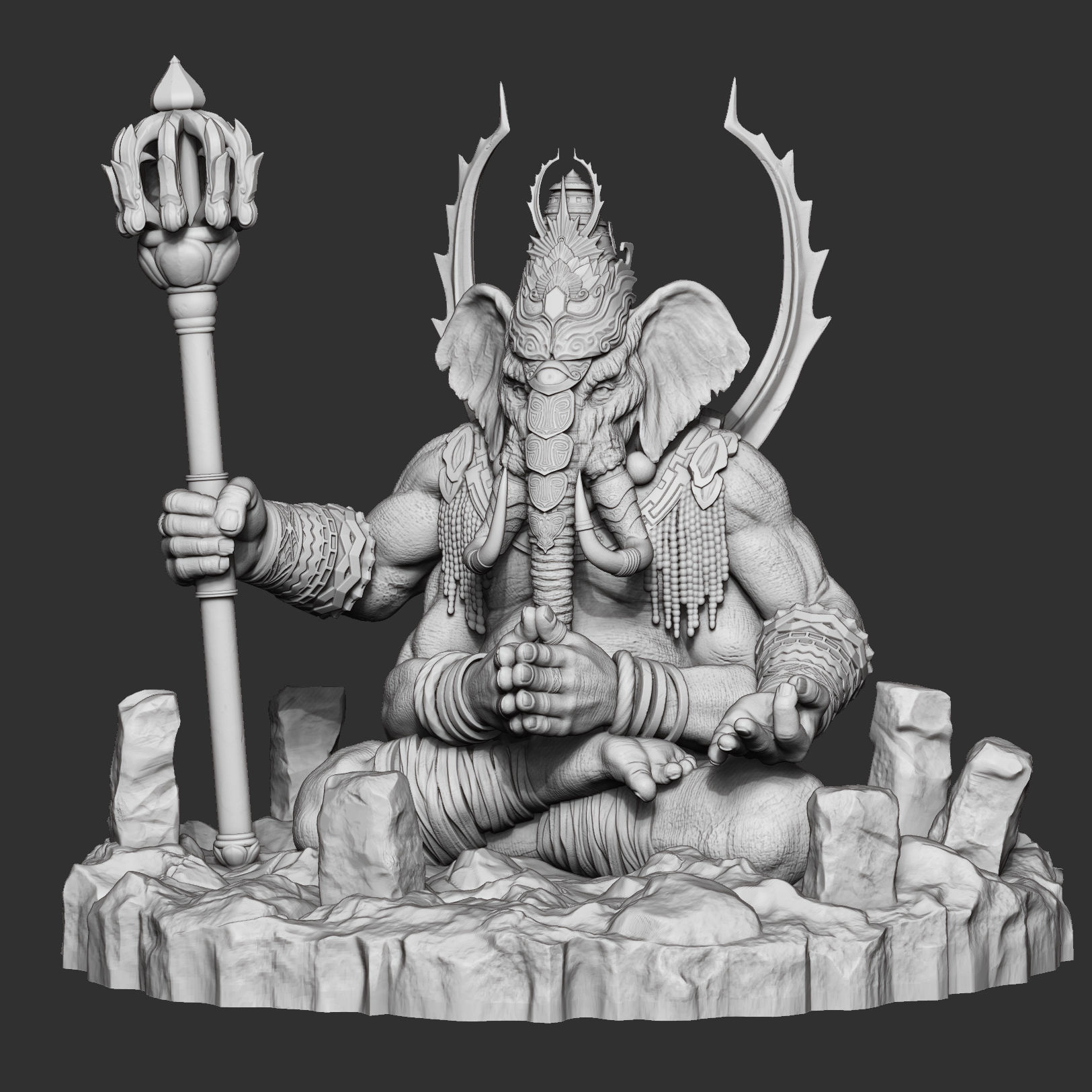 Ganesha 3D Print statue 3D print model_3