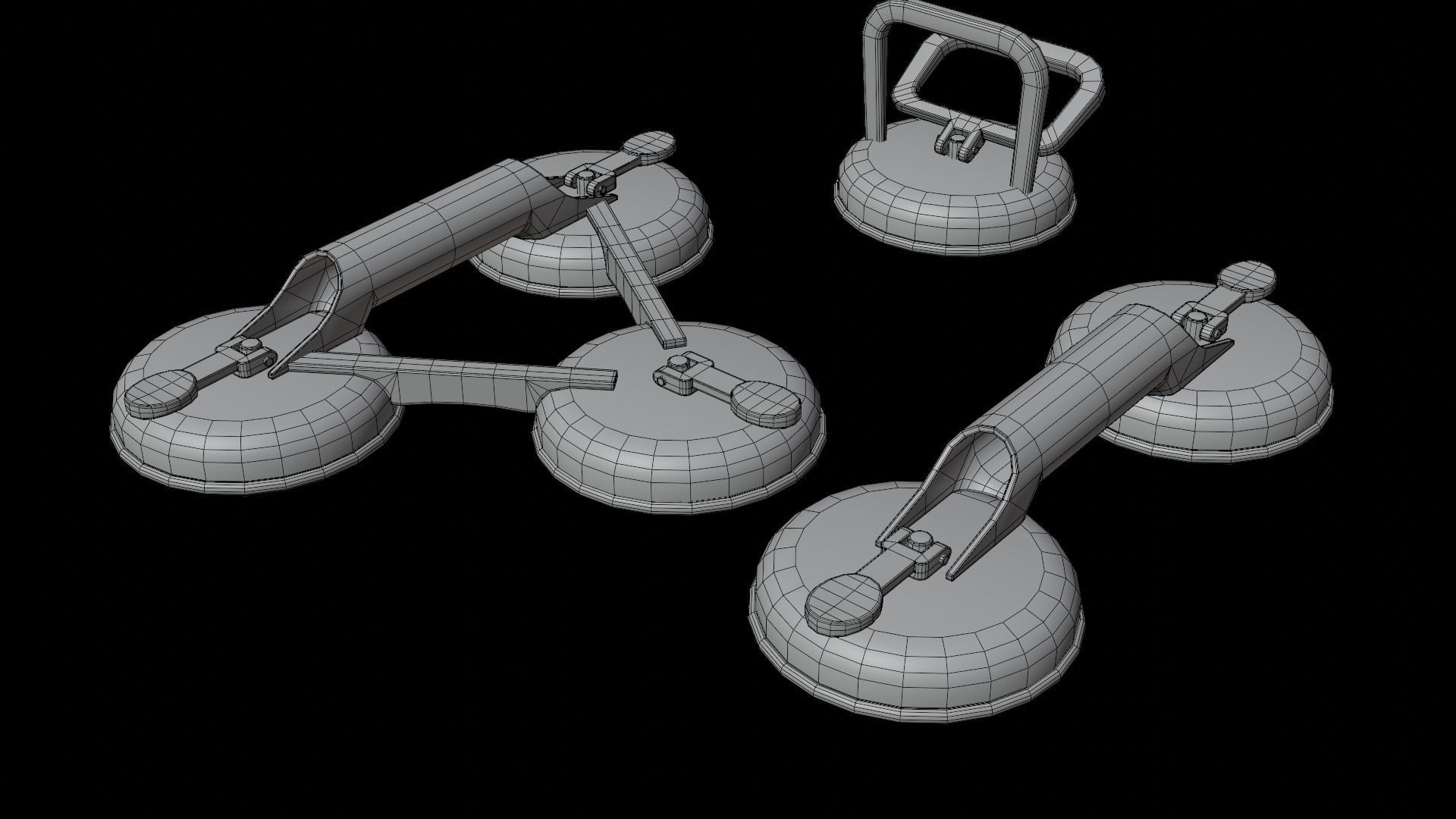 Glass Suction Pack Low-poly 3D model_16