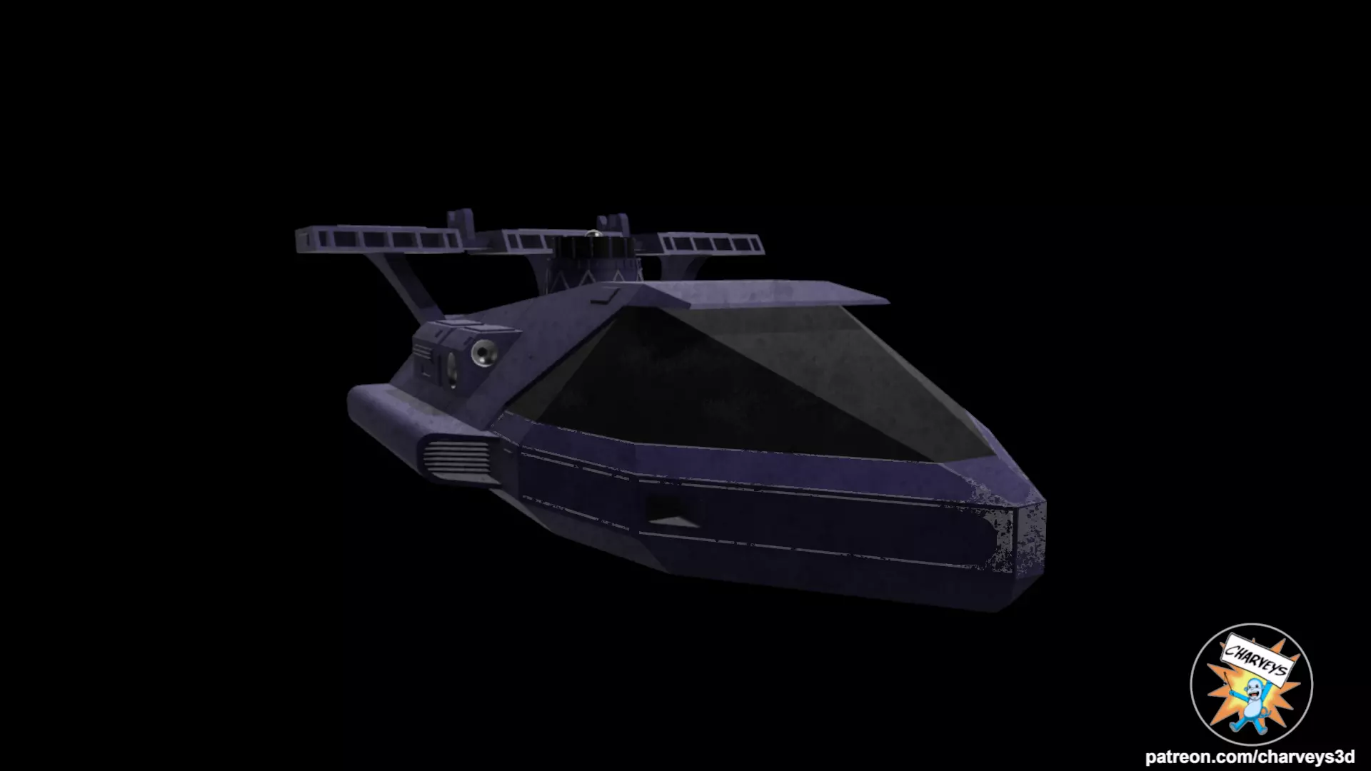 Star Wars V35 Courier Lars Landspeeder for figure displays 3D print model_0