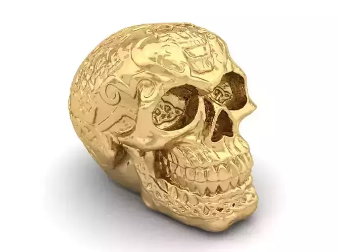 gold art skull for jewelry 3245