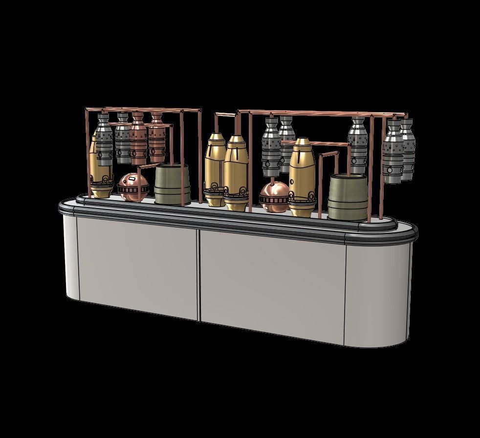 Star Wars Cantina Counter and Dispensers for figure dioramas 3D print model_11