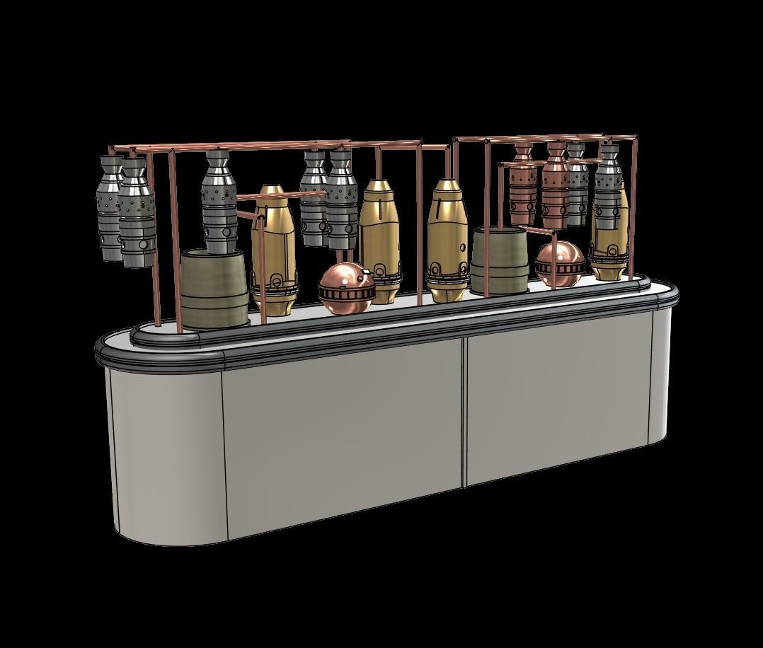 Star Wars Cantina Counter and Dispensers for figure dioramas 3D print model_8