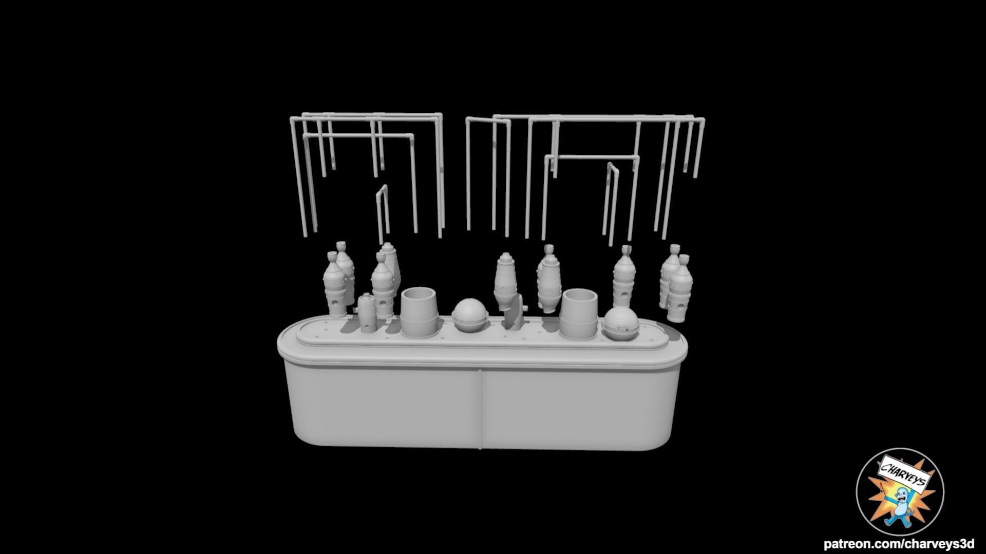Star Wars Cantina Counter and Dispensers for figure dioramas 3D print model_6