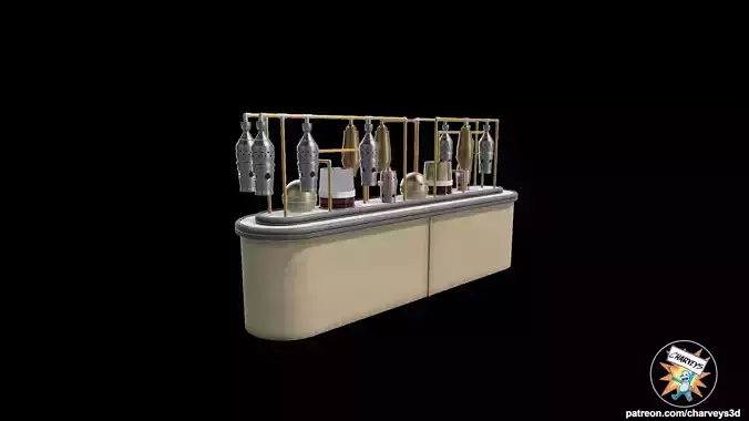 Star Wars Cantina Counter and Dispensers for figure dioramas 3D print model
