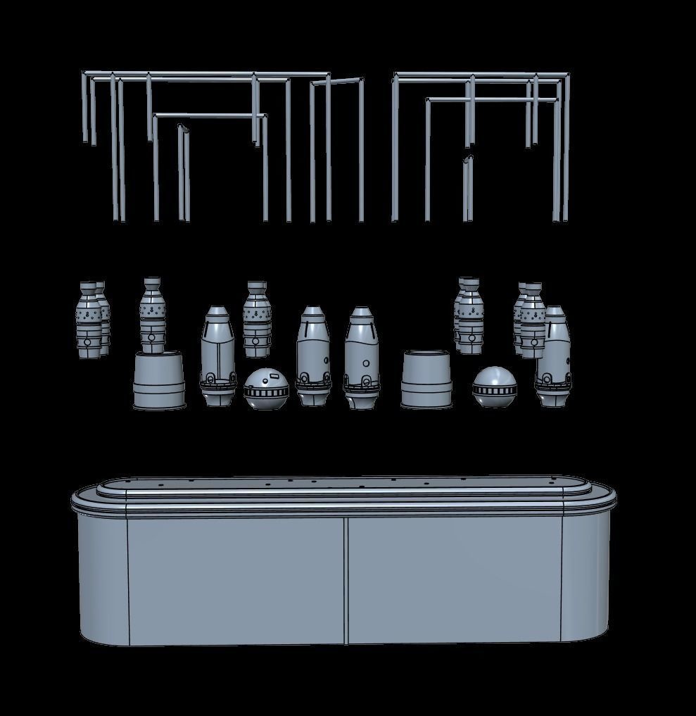Star Wars Cantina Counter and Dispensers for figure dioramas 3D print model_12