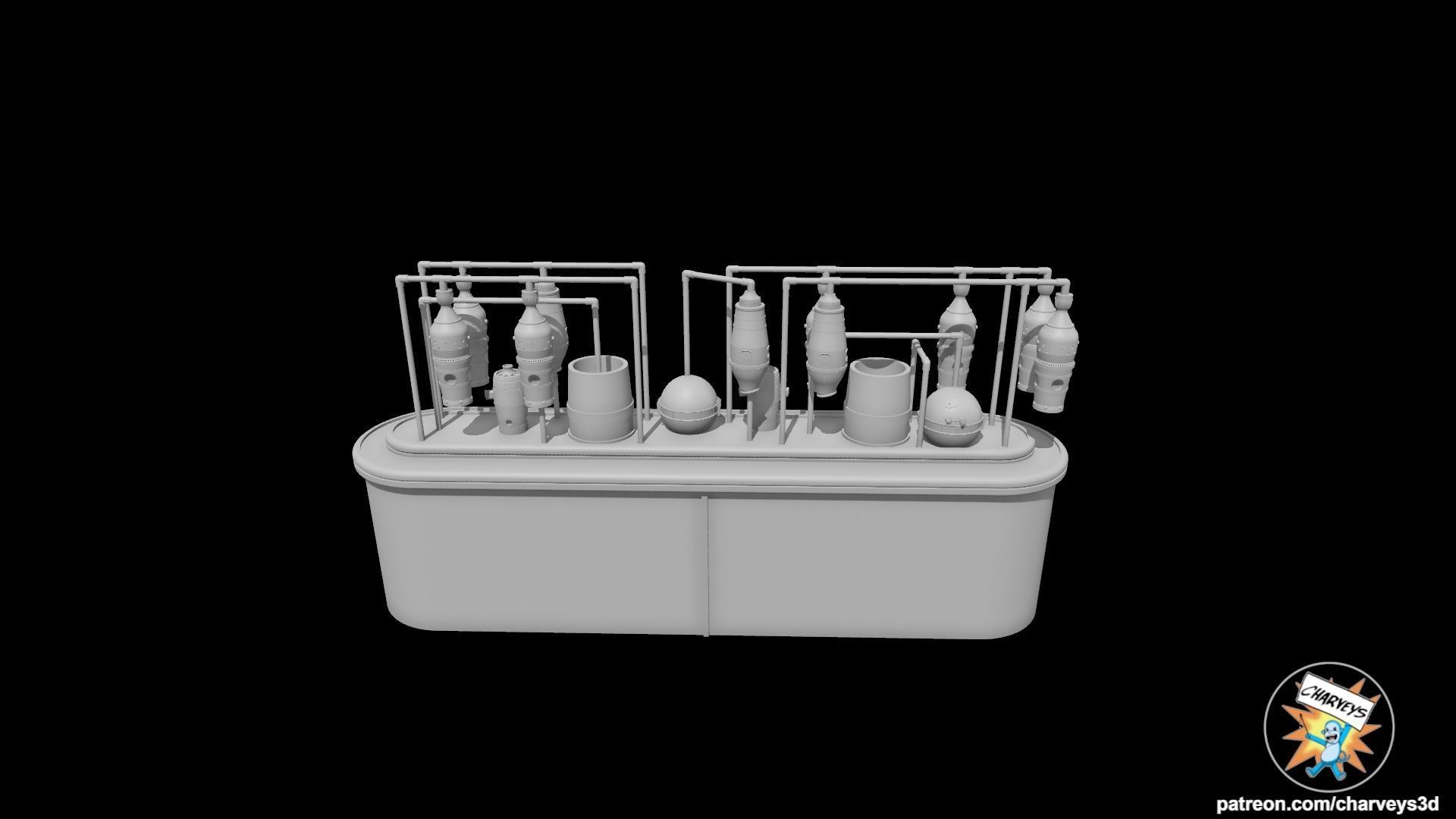 Star Wars Cantina Counter and Dispensers for figure dioramas 3D print model_5