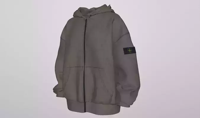 STONE ISLAND ZIP HOODIE PBR Low-poly 3D model