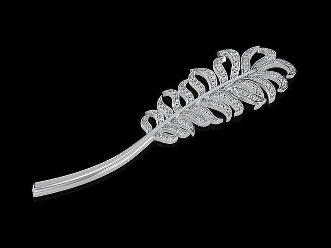 Brooch feather 3D print model