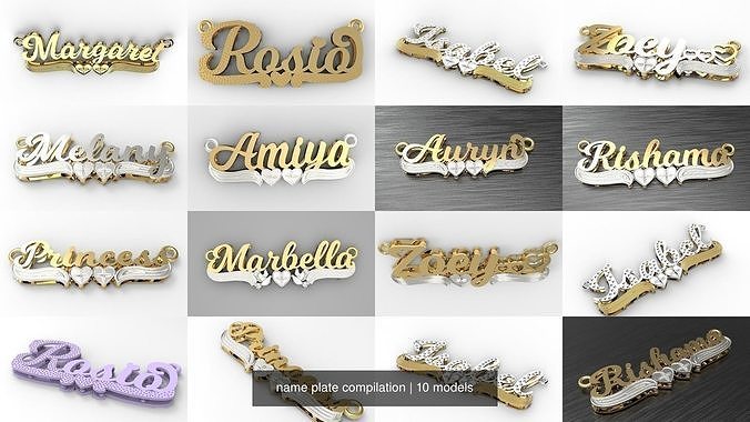 name plate compilation 3D Model Collection