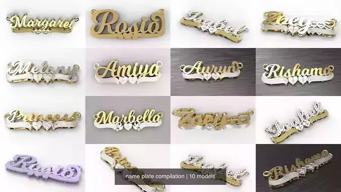 name plate compilation 3D Model Collection
