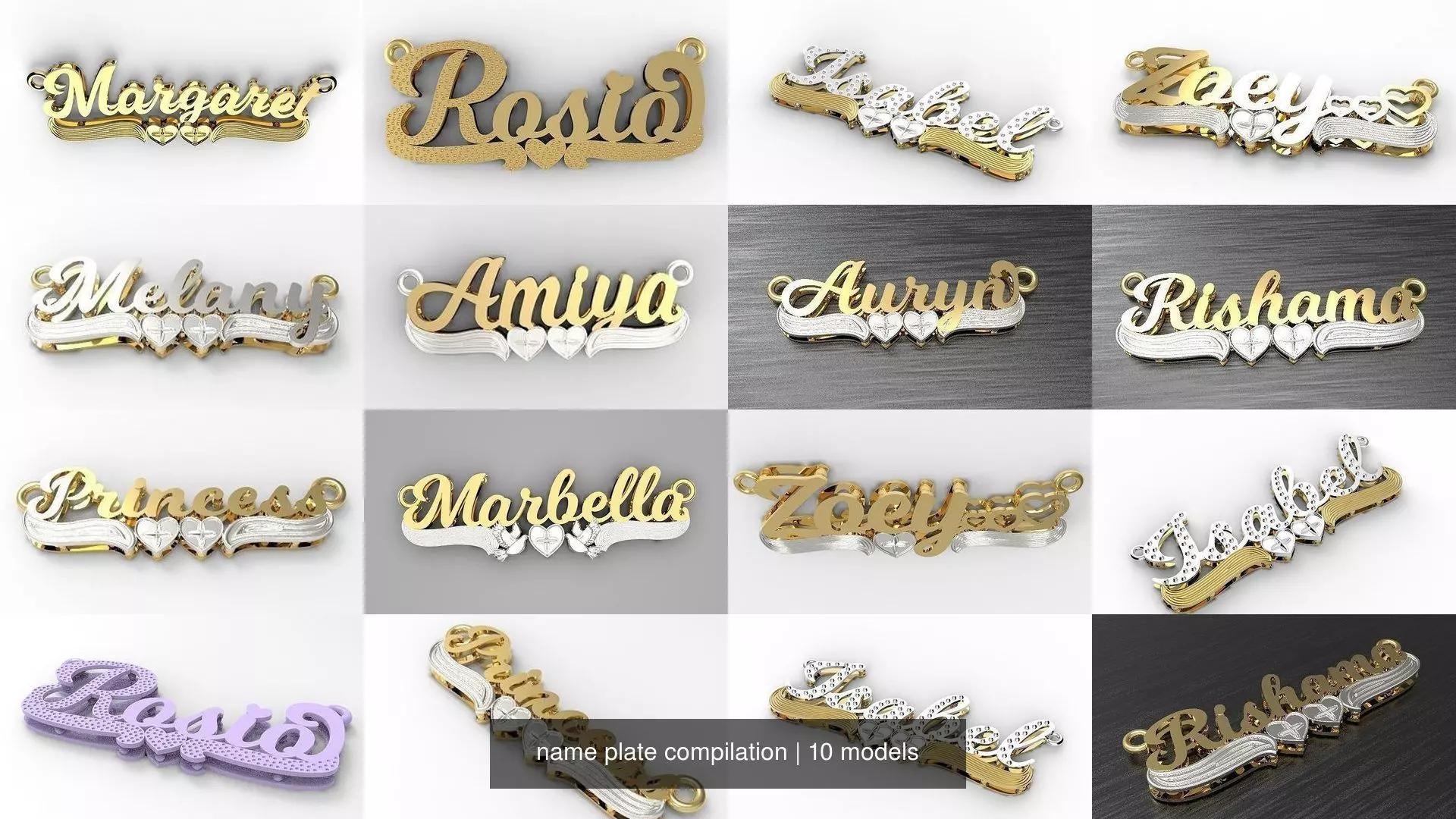 name plate compilation 3D Model Collection_0