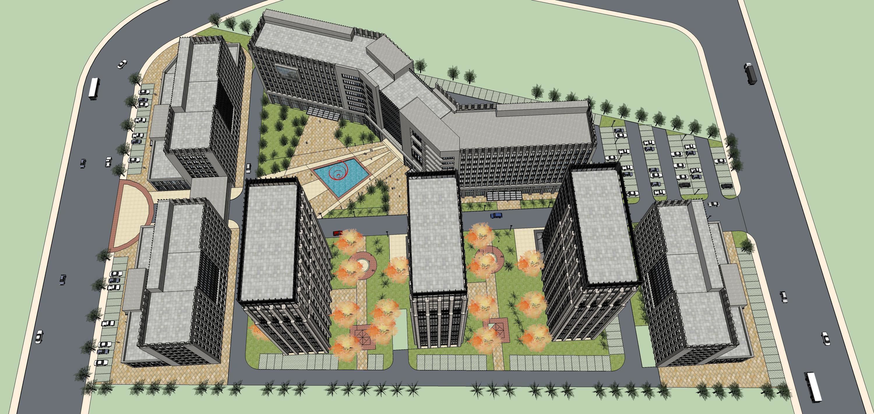Sketchup Residential Complex 228 3D model_13