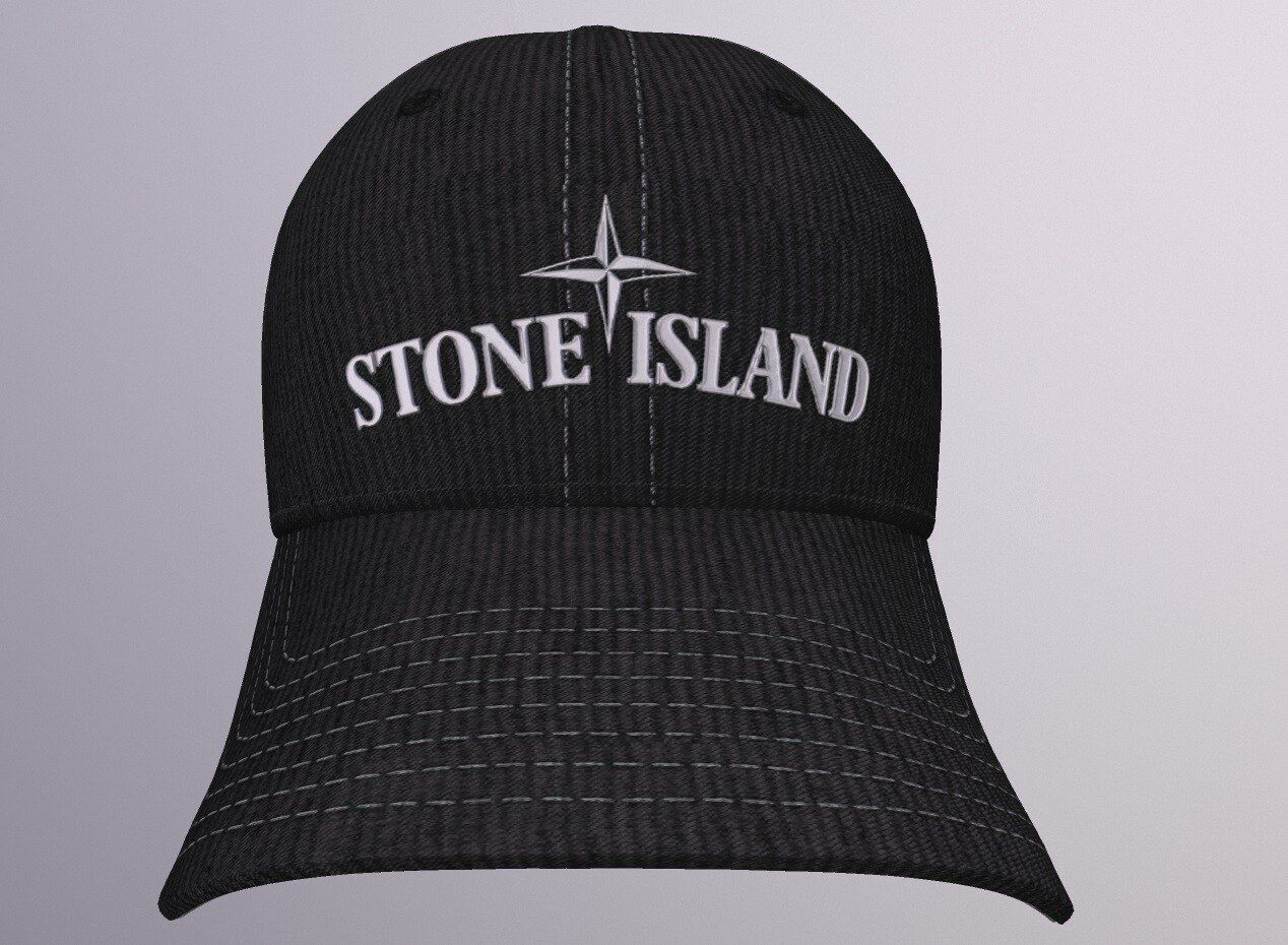 STONE ISLAND BASEBALL CAP PBR Low-poly 3D model_1
