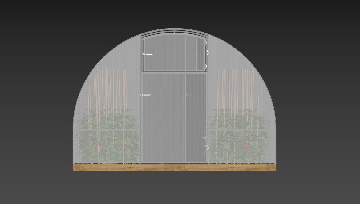 Greenhouse clear plastic container with plants in it 3D model_11