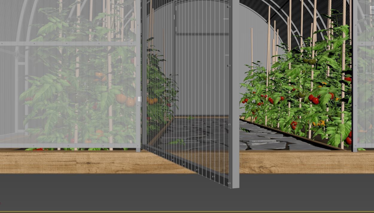 Greenhouse clear plastic container with plants in it 3D model_21