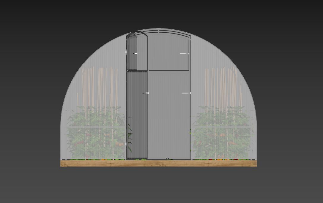 Greenhouse clear plastic container with plants in it 3D model_9