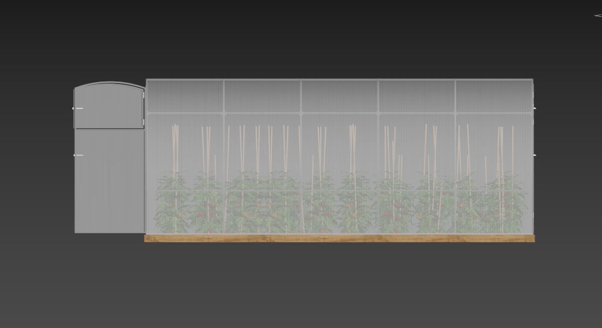 Greenhouse clear plastic container with plants in it 3D model_10