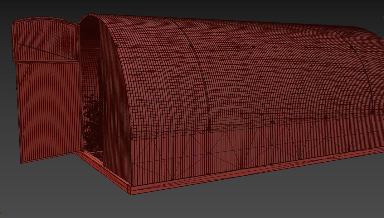 Greenhouse clear plastic container with plants in it 3D model_17