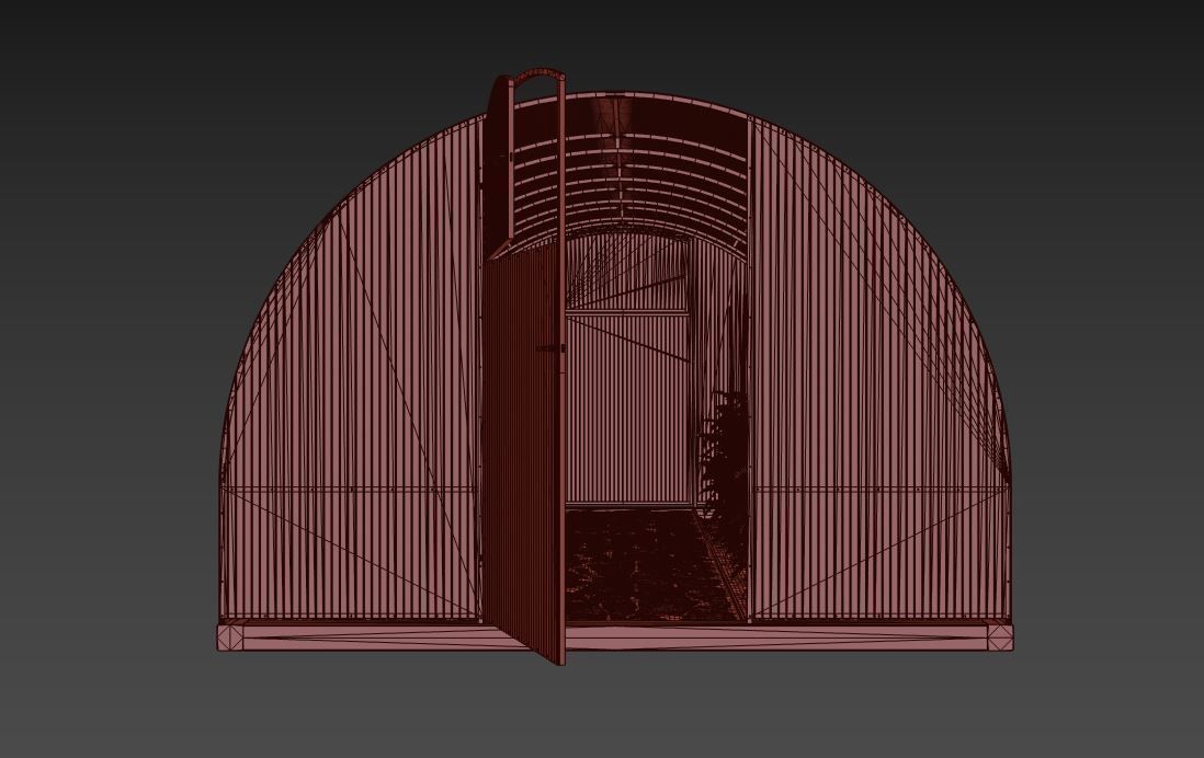 Greenhouse clear plastic container with plants in it 3D model_18