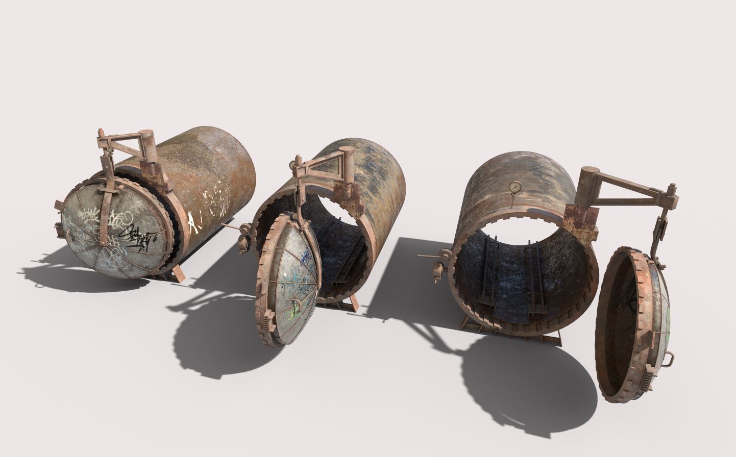 Old Industrial Treatment Machine 3D model_2