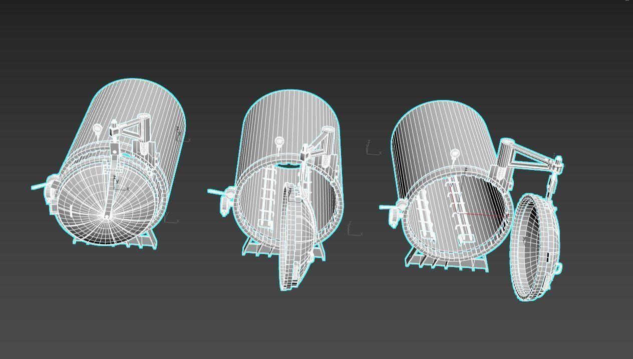 Old Industrial Treatment Machine 3D model_13