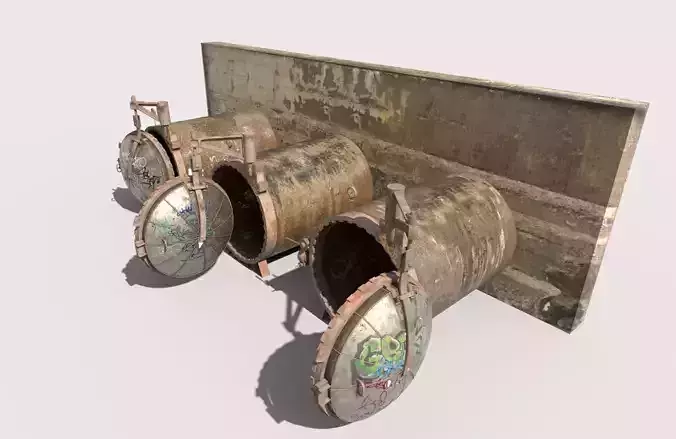 Old Industrial Treatment Machine 3D model
