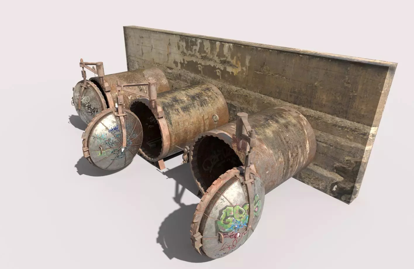 Old Industrial Treatment Machine 3D model_0