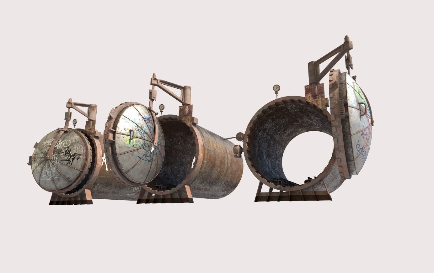Old Industrial Treatment Machine 3D model_7