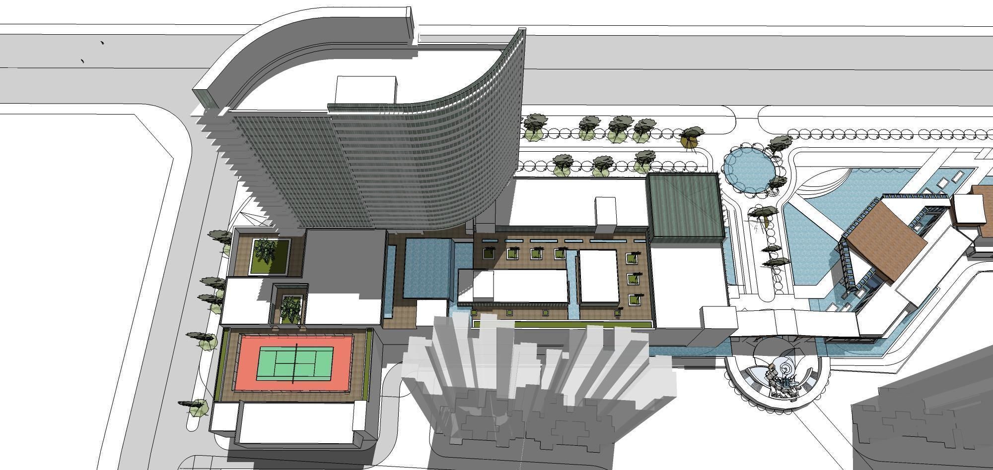 Sketchup Commercial Office Complex 241 3D model_10
